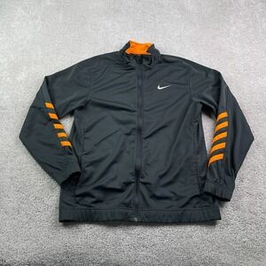 Nike Track Jacket Youth Boys XL Grey Orange Full Zip Knit Activewear Running